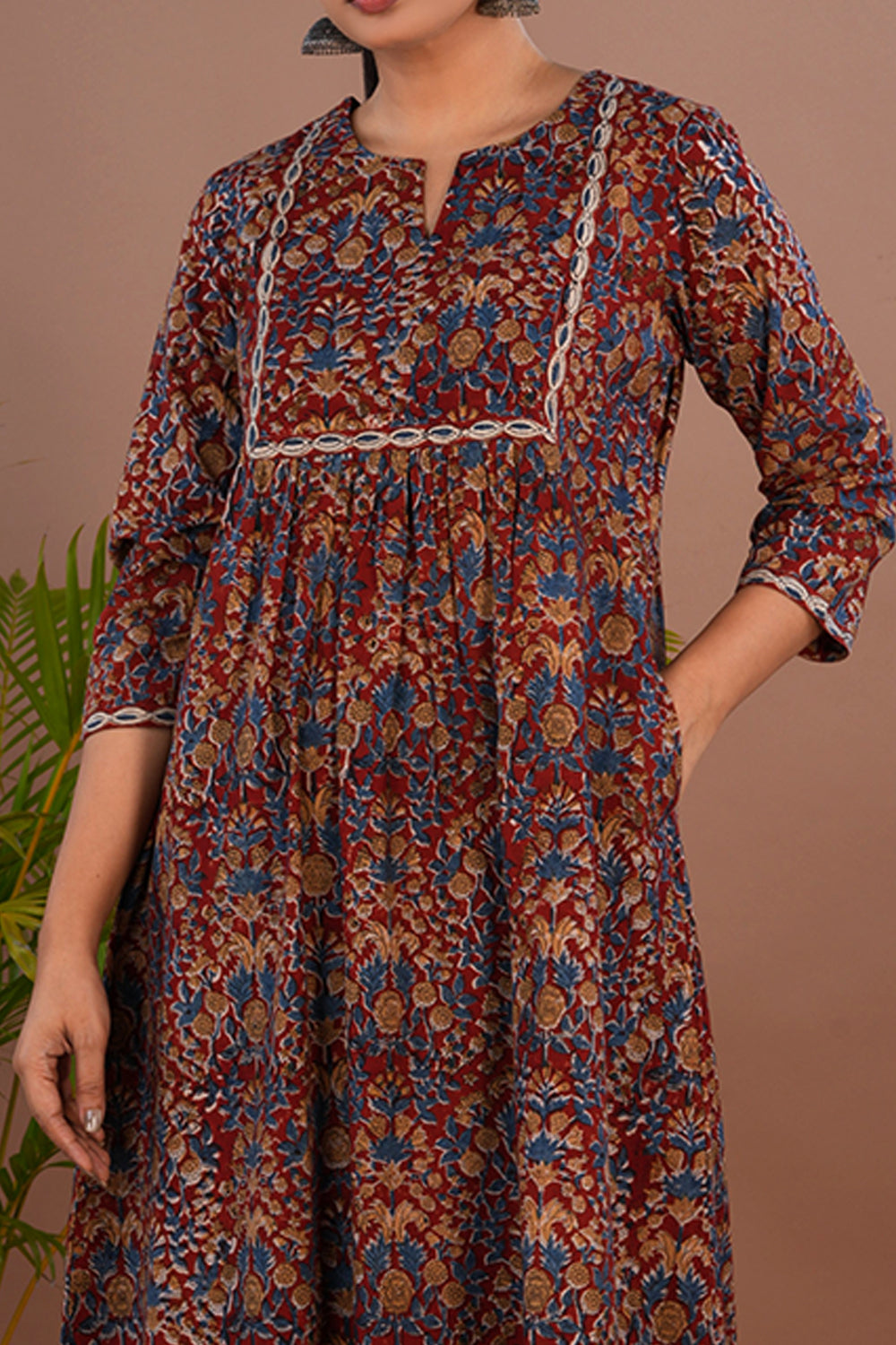 Image of Kalamkari handblock printed long kurta